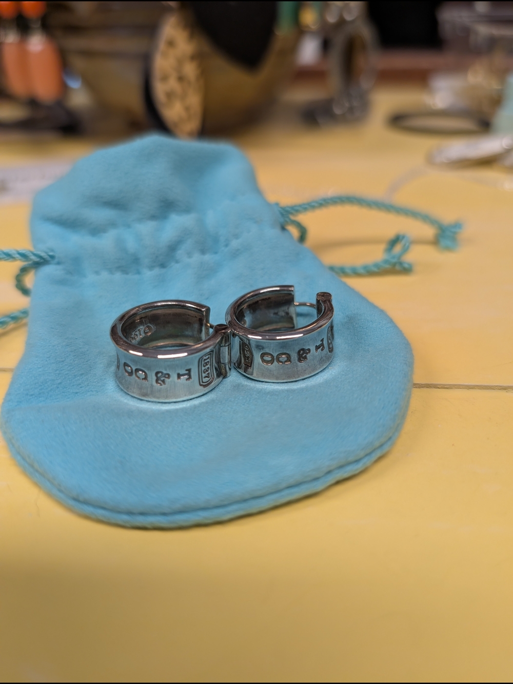 Tiffany & Co. Silver Hoop Huggie Earrings